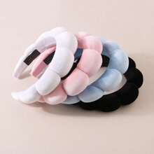 1pc Cloud Shaped Velvet Marshmallow Braided Headband, Wide Edge Hair Accessory For Face Washing, Bathing, Makeup, SPA, Exercise, Hair Styling, Hairband, Hair Hoop Headbands