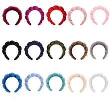 1pc Cloud Shaped Velvet Marshmallow Braided Headband, Wide Edge Hair Accessory For Face Washing, Bathing, Makeup, SPA, Exercise, Hair Styling, Hairband, Hair Hoop Headbands