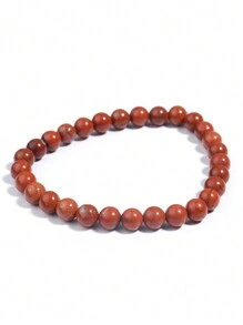 1 Unidad De Pulsera De Cuentas De Oración De Jaspe Rojo De Piedra Natural, Pulseras De Meditación Para Hombres Y Mujeres, Joyería De Meditación De Yoga 4 6 8 10mm