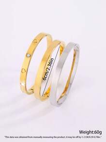 Camhanno 3 Pieces Of Design Light Luxury Stainless Steel Glossy Love Bracelet To Match And Give To Friends, Family And Mother - Multicolor - View 4