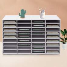 OUKANING Dokumentenablage 36 Fach Briefablage Schreibtisch Organizer Ablagefach Büro - Grau - Übersicht 3