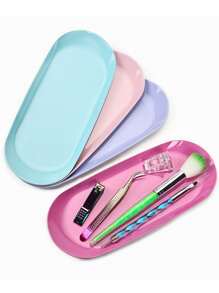 椭圆形金属托盘，不锈钢首饰托盘，美甲桌面收纳托盘，ins风 - 彩色 - 查看 1