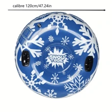 Aufblasbarer Schlitten für Erwachsene, mit Griffen, schwerer PVC-Schlitten für den Familien-Wintersport Outdoor, Handwäsche, geeignet für Weihnachten, Thanksgiving, Neujahr und für den allgemeinen Gebrauch - Paar-Design