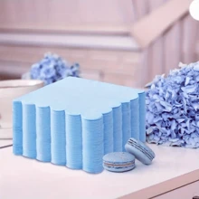 20pcs/Pack 6.3"X6.3" Yellow, Light Pink, Blue Folding Fan Shape Paper Napkins, Disposable Drink/Lunch Cocktail Napkins, Suitable For Daily Use, Luncheon, Dinner, Party, Wedding, Birthday, Events