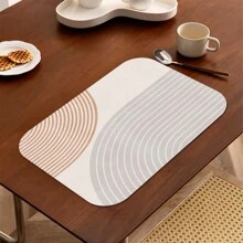 Ovale en vierkante PU-placemat, waterdichte oliebestendige warmte-isolatie, eettafelmat voor thuis