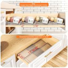 Spice Drawer Organizer, Clear Acrylic Drawer Seasoning Organizer, Expandable From 11'' To 22'' Kitchen Spice Rack Organizers And Storage For Drawer (Jars Not Included)