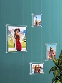 1 Set Acrylic Transparent 3D Photo Frame, Creative Personalized Advertising Display Stand For Certificates And Photos, Multiple Sizes Can Be Combinable