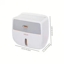 Toilet Roll Paper Holder, Double Layer Large Capacity Tissue Storage Box, Wall Mounted Bathroom Tissue Dispenser, Waterproof Tissue Box, Bathroom Accessories Bathroom Decor Fall Decor