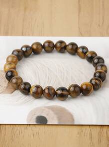 Pulseira De Pedra Natural Olho De Tigre De 4 6 8 10 Mm, Pulseira De Contas De Olho De Tigre Para Homens Mulheres, Pulseira De Cura De Ioga, Jóias