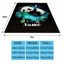 1PC Personalized Blanket Custom Name Printed Blanket Cute Sleeping Animal Panda Blanket Your Name Printed On It Soft And Warm Memorable Moments Blanket Great Holiday Gift For Families