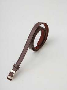 KIT 2 CAROLA Women's Belt Gold Metal Synthetic Leather Minimalist Fashion Blogger Unisex Daily Use Simple Casual 2024 Popularity Beautiful Season Black White Brown Caramel Pink Current Size Stitched Occasional Versatile Decorative Vintage - 普雷托咖啡廳 - 查看 4