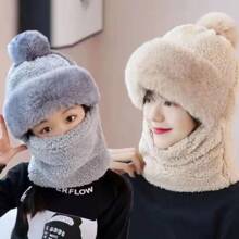 NetHong Ladies Winter Warm Woolen Hat Scarf Set For Outdoor Windproof Cap Ear Protection - Multicolor - View 5