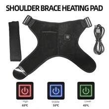 Electric Heated Shoulder Br Ace Heating Pad Therapy Heat Wrap Pa In Rel Ief - Black - View 9