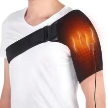 Electric Heated Shoulder Br Ace Heating Pad Therapy Heat Wrap Pa In Rel Ief - Black - View 7