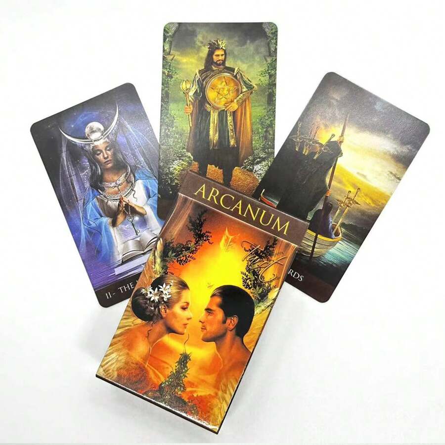 Arcanum Tarotkortlek (med PDF-guidebok) Spådomsspel, Halloweenpresent, Julklapp