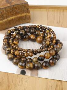 Pulseira De Pedra Natural Olho De Tigre De 4 6 8 10 Mm, Pulseira De Contas De Olho De Tigre Para Homens Mulheres, Pulseira De Cura De Ioga, Jóias