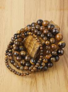 Pulseira De Pedra Natural Olho De Tigre De 4 6 8 10 Mm, Pulseira De Contas De Olho De Tigre Para Homens Mulheres, Pulseira De Cura De Ioga, Jóias