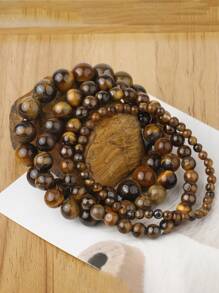 Pulseira De Pedra Natural Olho De Tigre De 4 6 8 10 Mm, Pulseira De Contas De Olho De Tigre Para Homens Mulheres, Pulseira De Cura De Ioga, Jóias