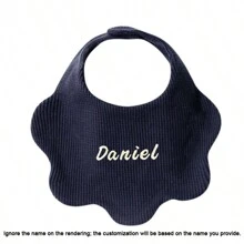 [Custom Product, Personalized Text] 1pc Customized Baby Bib, Adjustable Snap Closure Solid Color Baby Drool Bibs, Soft & Breathable, Highly Absorbent, Custom Embroidered Name, Newborn Gift, Christmas, Halloween, New Year Gift,Delicate Romance,Baby,Customized Baby Bibs