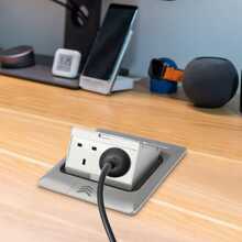 13A Pop Up Floor Electrical Power Outlet Socket Office Kitchen Desk Worktop 2 Sockets Power Plugs, Electrical Outlet Cover Box - Black - View 1