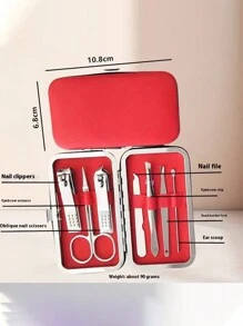 1pcCustom Name Text Elements Nail Clipper Set Portable Candy Color 7-Piece Home Nail Tools Nail Clipper Eyebrow Clipper Full Set