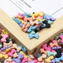 50 颗多色蝴蝶结形珠散珠隔珠适用于 DIY 手链、项链、吊坠 - 蝴蝶型 - 查看 3