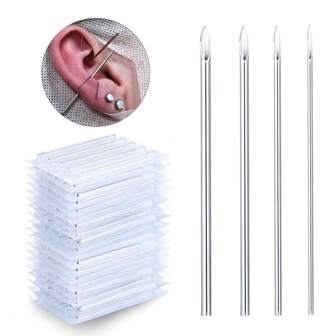 10pcs/Lot Surgical Steel Sterile Disposable Body Piercing Tattoo Needles 14G 16G 18G 20G Ear Nose Navel Nipple Lip Puncture Tool