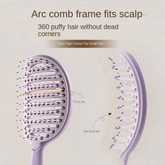 1 bucată perie de păr cu masaj anti-încurcăre pentru femei, pentru utilizare uscată/umedă, portabilă, material ABS, coafarea părului cu culoarea macaroanelor, perie de păr, pieptene, instrumente de păr, produse de păr și accesorii pentru salonul de frizerie.
