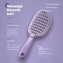 1 件女士自清洁防缠结按摩发刷，干湿使用，便携式，ABS 材质，马卡龙色发型设计，发刷，梳子，美发工具，美发产品及配件，适用于理发沙龙美容旅行必需品