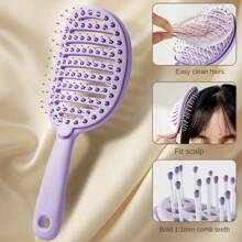 1 件女士自清洁防缠结按摩发刷，干湿使用，便携式，ABS 材质，马卡龙色发型设计，发刷，梳子，美发工具，美发产品及配件，适用于理发沙龙美容旅行必需品