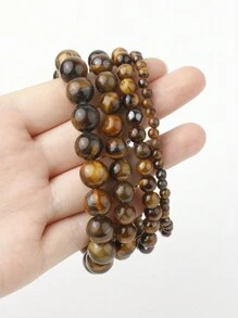 Pulseira De Pedra Natural Olho De Tigre De 4 6 8 10 Mm, Pulseira De Contas De Olho De Tigre Para Homens Mulheres, Pulseira De Cura De Ioga, Jóias