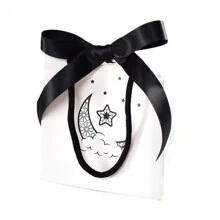 5 sztuk minimalistycznych białych gwiazd księżycowych dużych kokard mini torebek w magazynie odświeżająca czarno-biała torebka torba na zakupy