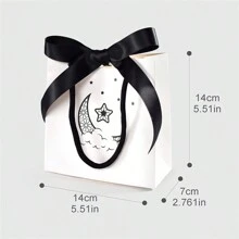 5 sztuk minimalistycznych białych gwiazd księżycowych dużych kokard mini torebek w magazynie odświeżająca czarno-biała torebka torba na zakupy