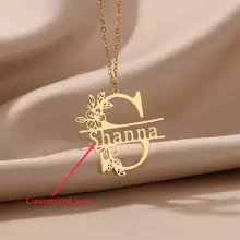 1 Custom Name Necklace With Capital Initials Pendant,