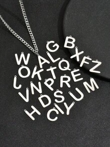 1 szt. Naszyjnik z inicjałem imienia, łańcuszek wężowy, stal nierdzewna, 26-literowy naszyjnik z wisiorkiem, prezent dla mężczyzn