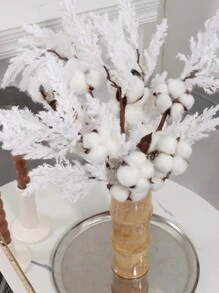 3 Stücke, Schilfrohr, 3 Köpfe, Flockung, Künstliche Pflanze, Künstliche Blume, Weiß, Polyesterfaser Material, PE Material, Heim Dekorationen, Garten Dekorationen, Studentenwohnheim Büro Dekorationen, Party Event Geburtstags Party Dekorationen, Valentinstag Dekorationen, Hotel Restaurant Wohnzimmer Schlafzimmer Hochzeit Bankett Küche Garten Dekorationen, Frühlings- und Sommer-Dekorationen - Verschiedenfarbig - Übersicht 10