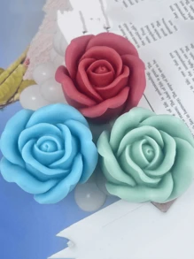 1 件 3D 玫瑰花形硅胶蜡烛模具，DIY 情人节礼物，全新花卉装饰模具
