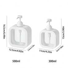 1 pieza, dispensador recargable de gel de ducha y detergente para la ropa - botella de loción con presión y Body transparente, desmontable para limpieza, accesorios de baño recargables, plástico resistente, apto para desinfectante de manos y jabón para platos en la cocina, gel de baño y champú, dispensador esencial para viajes