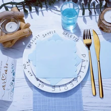 20pcs/Pack 6.3"X6.3" Yellow, Light Pink, Blue Folding Fan Shape Paper Napkins, Disposable Drink/Lunch Cocktail Napkins, Suitable For Daily Use, Luncheon, Dinner, Party, Wedding, Birthday, Events