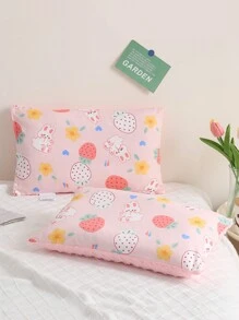 1 Piece Of Detachable Children's Pillow, Cartoon Style Cute Beanie Pillow, Small Animal Print Pillow, Pillow Core + Pillowcase, Suitable For Children's Room, Children's Bed, Available For Kindergarten, Universal For All Seasons, Machine Washable