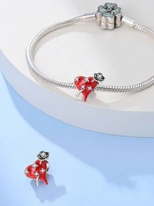STYFNE 1 pieza Accesorios de vestir de la serie del Día de San Valentín con reina de corazones y picas, carta de póker de corazón, colgante de castillo azul de corazón para manualidades, pequeños regalos diarios para novias y mejores amigas