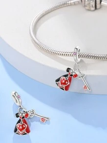 STYFNE 1 pieza Accesorios de vestir de la serie del Día de San Valentín con reina de corazones y picas, carta de póker de corazón, colgante de castillo azul de corazón para manualidades, pequeños regalos diarios para novias y mejores amigas