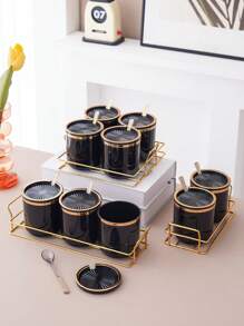 1 set de tarros para especias, sal y glutamato monosódico, ideal para bodas, cumpleaños, graduaciones, fiestas y días festivos