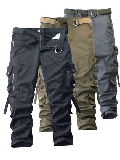 yuehaibao 秋季男士中腰多口袋工装裤（不含腰带）