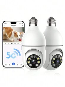 1/2/4pcs Light Bulb Security Cameras Wireless Outdoor - 720P Or 1080P 360° Motion Detection, E27 For Home Security Outside Indoor, Full-Color Night Vision, Auto Tracking, Siren Alarm, Recording - Multicolor - View 3
