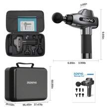 RENPHO Body Massager Muscle Massage Gun For Pain Relief Deep Tissue With 6 Massage Heads, Black - Black - View 10