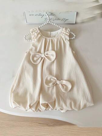 Humor Bear Vestido casual de verano sin mangas con lazo para niña