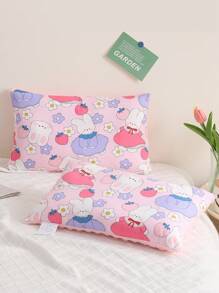1 Piece Of Detachable Children's Pillow, Cartoon Style Cute Beanie Pillow, Small Animal Print Pillow, Pillow Core + Pillowcase, Suitable For Children's Room, Children's Bed, Available For Kindergarten, Universal For All Seasons, Machine Washable