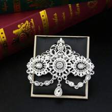 1 件中东摩洛哥女士胸针，镂空花卉图案彩色水钻镶嵌围巾/头巾别针