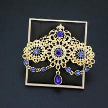 1 件中东摩洛哥女士胸针，镂空花卉图案彩色水钻镶嵌围巾/头巾别针